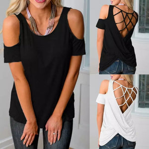 Hallow Out Shoulder Casual Shirt