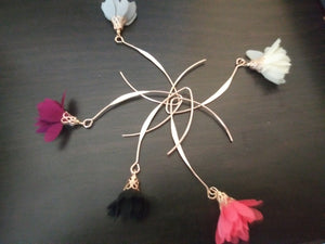 Small floral loop earrings