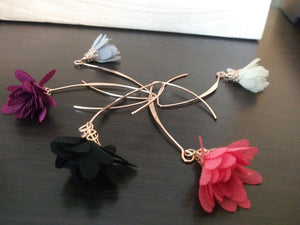 Small floral loop earrings