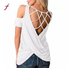 Load image into Gallery viewer, Hallow Out Shoulder Casual Shirt