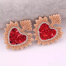 Load image into Gallery viewer, Large Sacred Heart Earrings