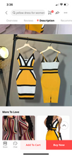 Load image into Gallery viewer, Yellow/black stripe dress V-Neck