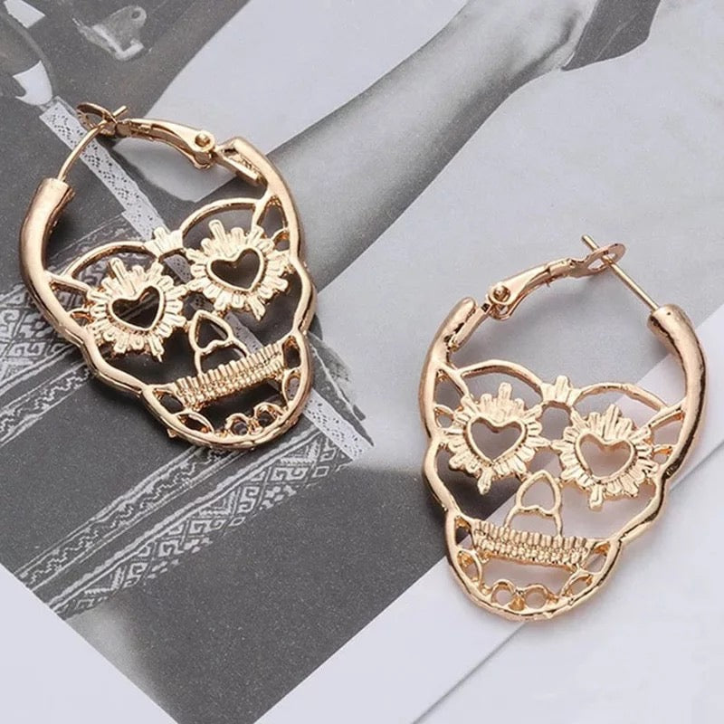 Day of the Dead Earrings gold