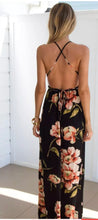 Load image into Gallery viewer, Floral black summer dress
