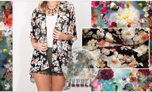 Load image into Gallery viewer, Black Floral Kimono